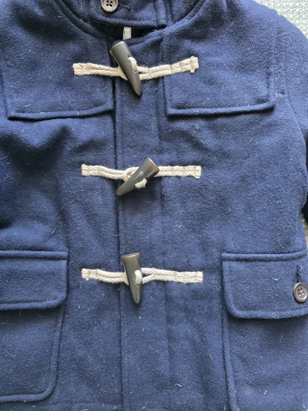 GAP Kids Navy Hooded Pea Coat with Toggle Fastenings